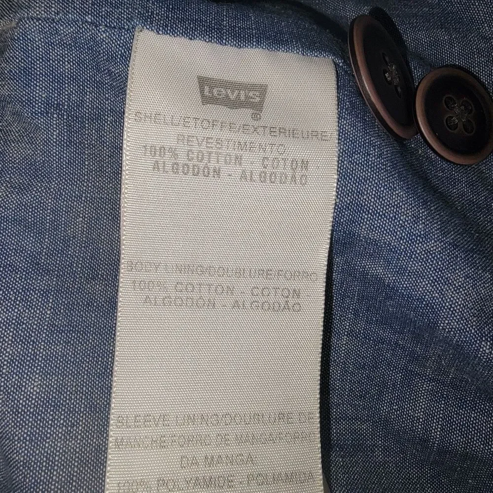 Levi's Men's Gray double-breasted peacoat jacket size XXL